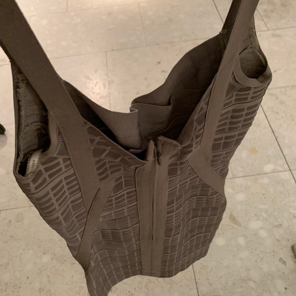 Herve Leger mini dress suede grey women’s small